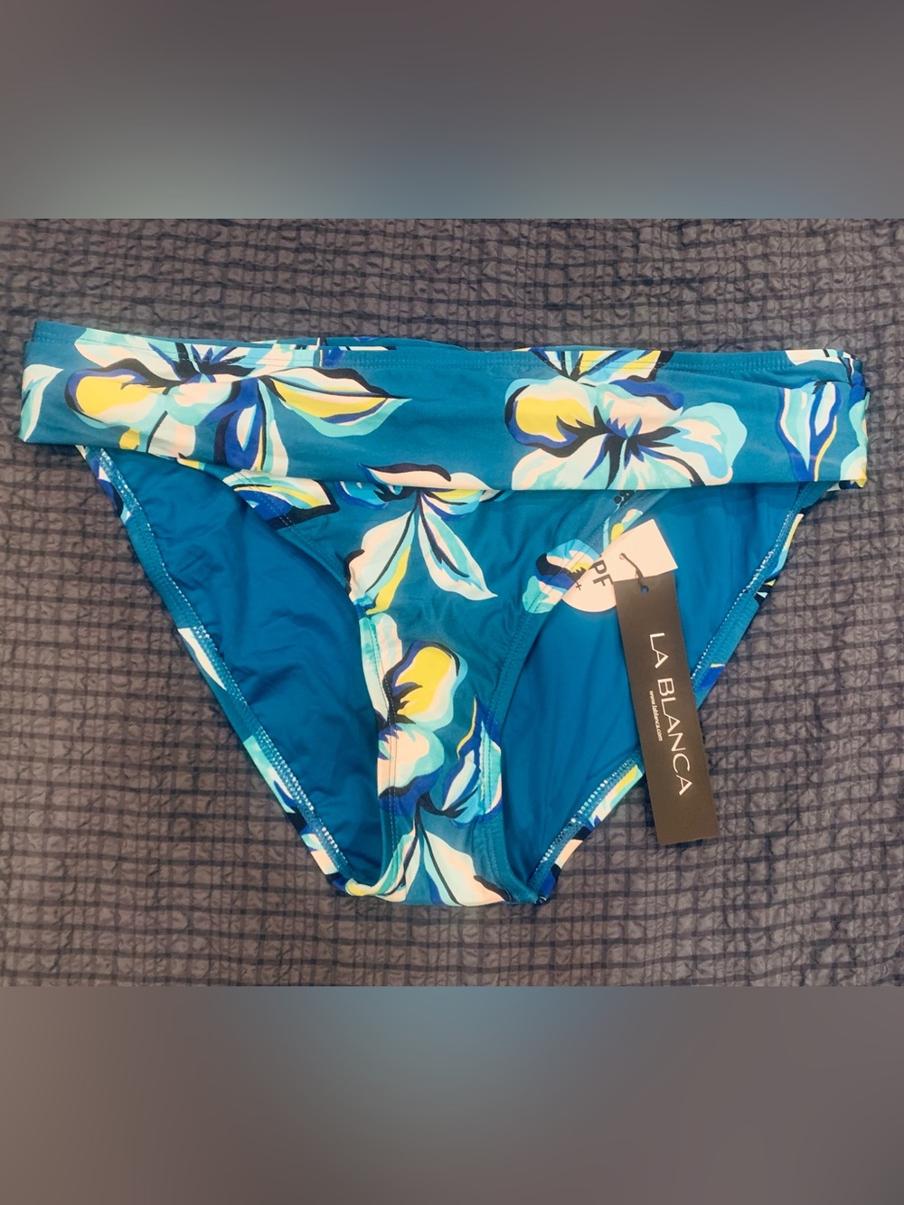 La Blanca Women's Island Goddess Shirred Band Hipster Bikini Bottom Size 12 - Picture 2 of 10